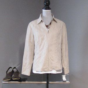 NWT Croft & Barrow Tan Faux Suede Embroidered PL